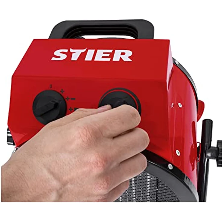 STIER Keramik-Heizlüfter 5,0 kW, stufeloses Thermostat, Elektroheizer, Heizgerät. Heizstrahler für Werkstatt, Camping, Lagerhallen, Garage, 400 V, 50-60 H, 5000 Watt Leistung - Preisvergleich – Bild 3