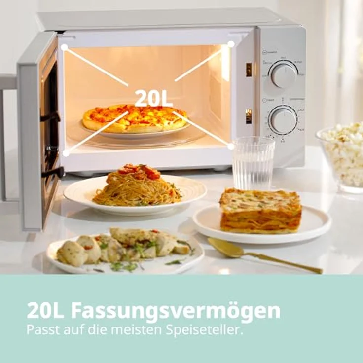 Comfee CMSN 20 si Mikrowelle, Standgerät, 700 Watt, 20 Liter Garraum, silber – Bild 3