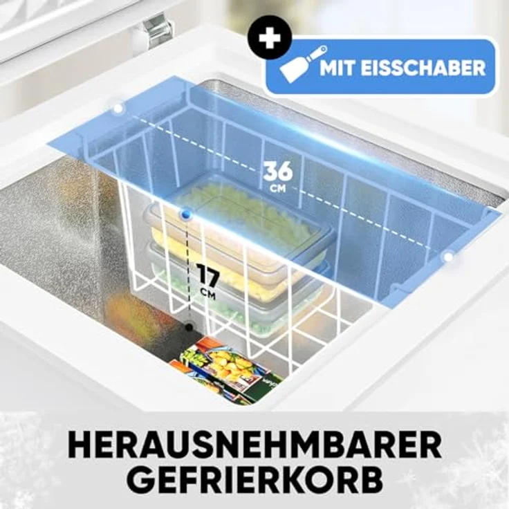 Bomann Gefriertruhe GT 7355, 100L | Leise | ≤ -18°C | Herausnehmbarer Korb | Energieeffizient – Bild 3