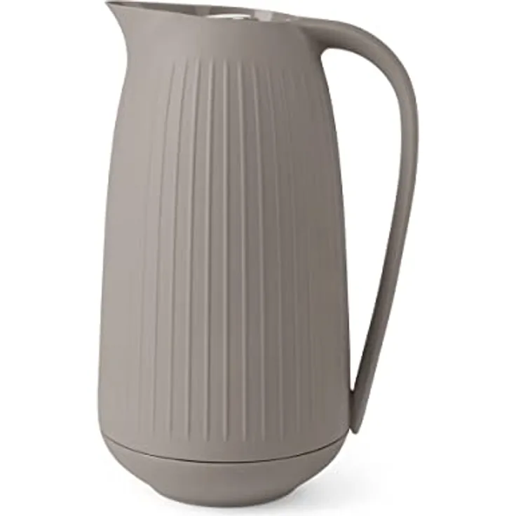 HAK Kähler Hammershøi Isolierkanne 1L in warmem Grau, Kunststoff und Glas, 1 Liter Volumen, 23,5 cm Höhe, Ø 12,5 cm, 693109