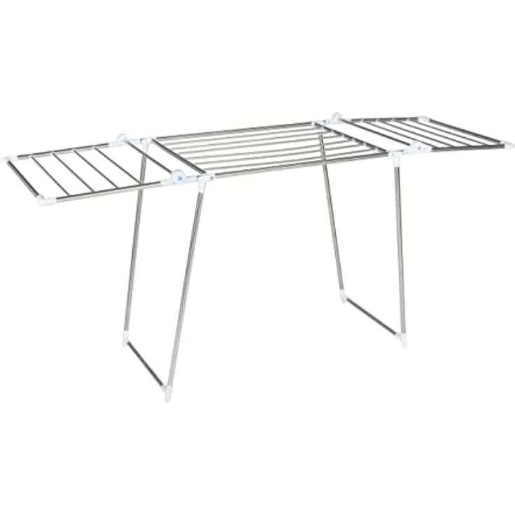 Wenko 3774014100 Flügel Wäschetrockner Profi Plus, mit Zubehör-Set, 15 m Trockenlänge, zusammenklappbar, Edelstahl rostfrei, 196 x 90 x 63 cm, Silber matt – Bild 6