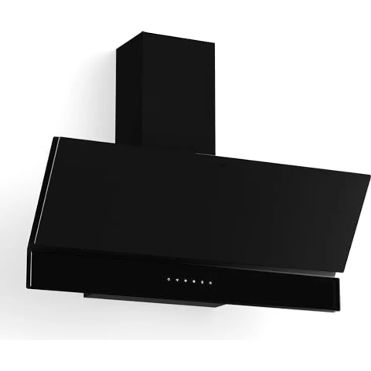 Klarstein Velaire Dunstabzugshaube 90 cm, Kopffreihaube mit 820 m³/h Boost, Energieeffizienz A++, Touch-Bedienung, LED-Beleuchtung, Aluminium- und Aktivkohlefilter, Schwarz – Bild 1