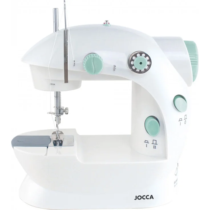 Jocca 6652, Halbautomatische Nähmaschine mit 32 Sticharten, Weiß, Elektro, 6 V