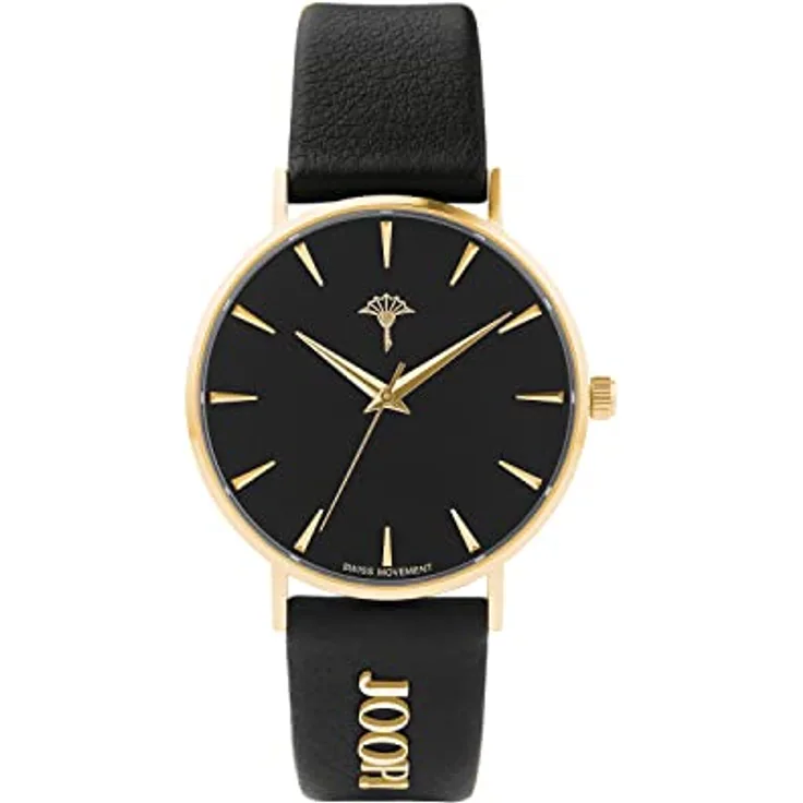 Joop! Armbanduhr Damen Quarzuhr Analog, mit Leder Armband, Gold, 5 bar Wasserdicht, End of Life System, Kommt in Uhren Geschenk Box, 2028263