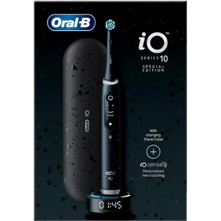 Oral-B iO 10 Special Edition, elektrische Zahnbürste, schwarz, 1 Bürste, 1 Reiseetui Ladegerät – Bild 2