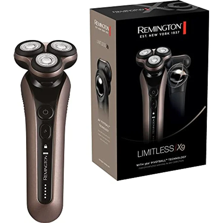 Remington Elektrischer Rasierer Herren X9 [Nass-&Trocken-Rassierapparat] 360°PivotBall Drehgelenk (flexible Scherköpfe,Detailtrimmer,PowerSense,Akkubetrieb,USB Ladefunktion) Rotationsrasierer XR1790 – Bild 1