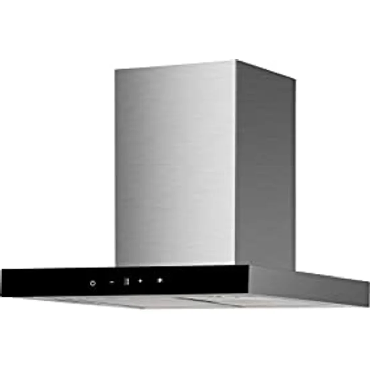 Dunstabzugshaube Blockhaube 60 cm Edelstahl Schwarz Glas Touch Control Respekta – Bild 2