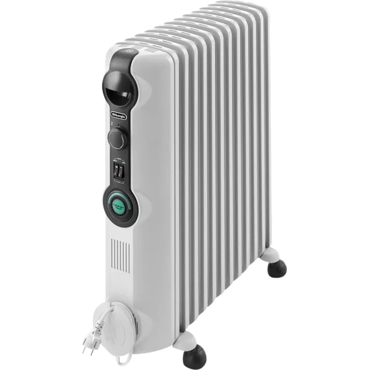 De'Longhi TRRS1225 Öl-Radiator Radia-S Serie - elektrischer energiesparender Heizkörper mit 12 Rippen für Räume bis 75m³, grau, Radiator