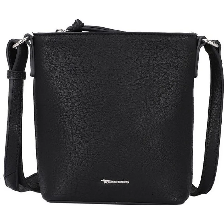 Tamaris Umhängetasche TAS Alessia, Uni-Design, Kunstleder, längenverstellbarer Riemen, Echtleder-Optik, Reißverschluss-Seitenwand, Emblem, Schwarz