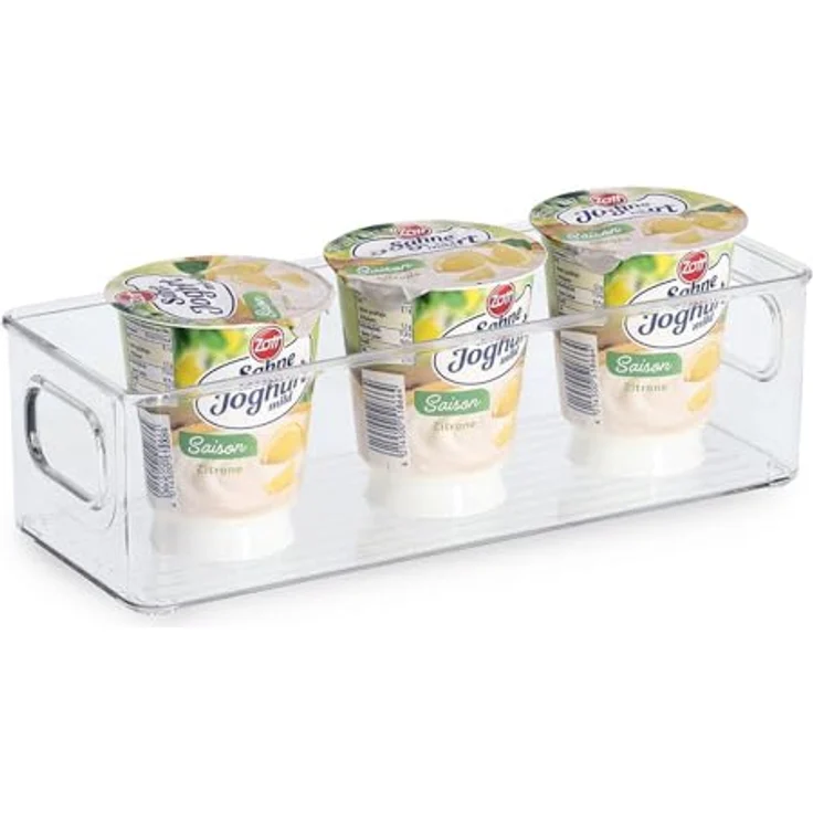 Zeller Transparenter Organizer aus Kunststoff, 25,5 x 10 x 7,6 cm, Tragegriffe für einfache Organisation, transparent – Bild 3