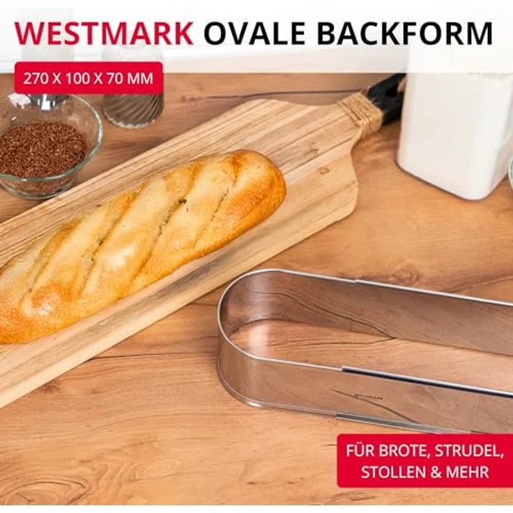 Westmark ausziehbare Backform, 27 bis 40 cm, Oval, Rostfreier Edelstahl, Silber, 31352260 – Bild 3