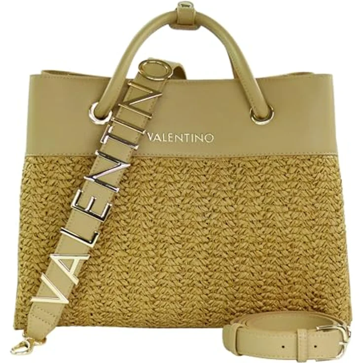 Valentino Alexia Summer Shopper Tasche, 35 cm, braun, 100% Bast – Bild 1