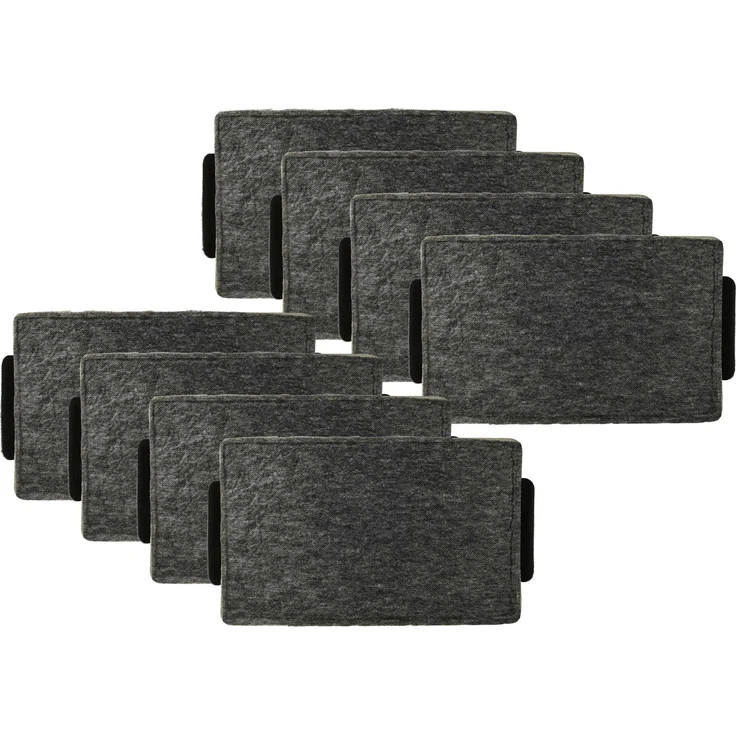 vhbw 8x Aktivkohlefilter Ersatz für Miele FWKM-1423, DKF-19, 23,7 x 14,6 x 1,9 cm, schwarz, ideal für Dunstabzugshaube