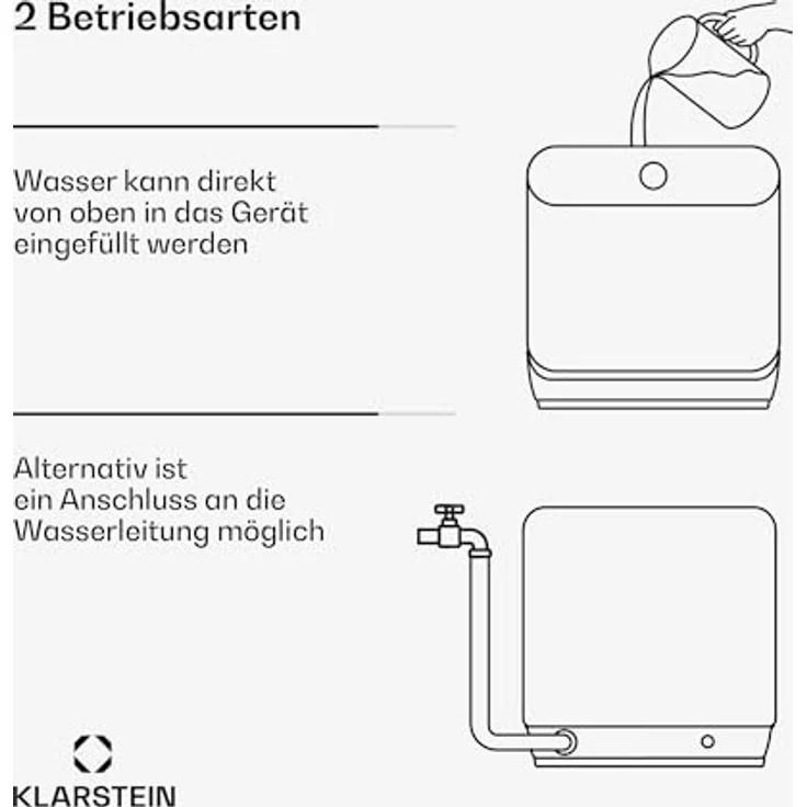 Klarstein Melville Tischgeschirrspüler, kompakte Spülmaschine für 3 Gedecke, 7 Programme, 6 L Wasserverbrauch, AquaStop, tragbares Design – Bild 6