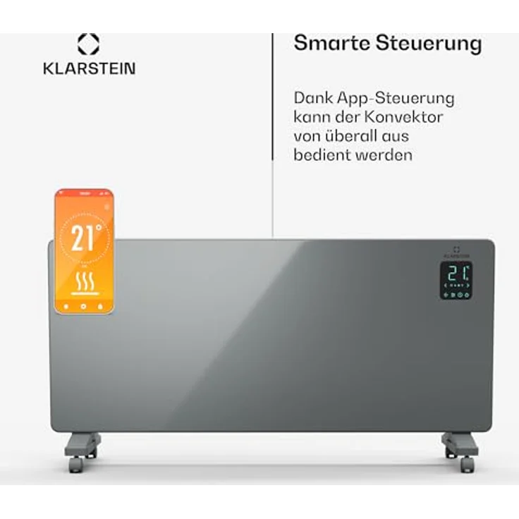 Klarstein Bansin Smart 2500 Konvektor-Heizung - 2500W, App-Steuerung, X-Shape Heizelement, Elektroheizung für Wohnräume & Wintergärten – Bild 5