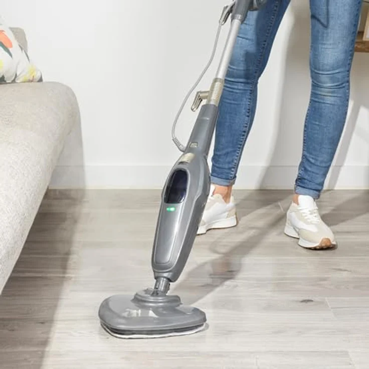 Beldray Clean & Refresh Dampfreiniger BEL01986VDE, 1300W mit Dreieck-Präzisionskopf, chemikalienfreie Reinigung, 350ml Wassertank, geeignet für Holz, Laminat, Teppiche – Bild 4