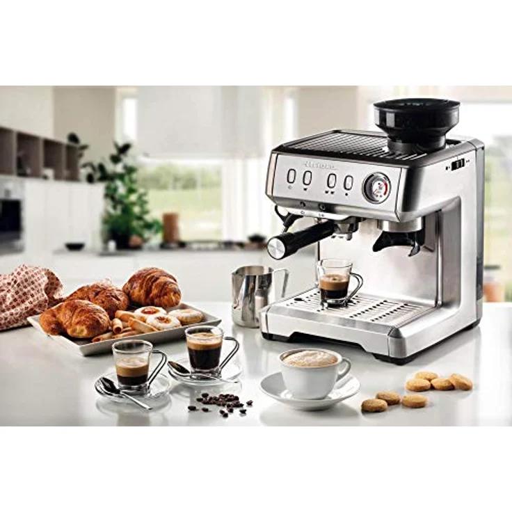 Ariete 1313 Espresso-Vollautomat mit Kaffeemühle für Körner, Staub und ESE, Milchkännchen, Milchkännchen, 1 und 2 Tassen, 1600 W, 2 Liter, 15, Edelstahl – Bild 2