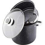 Kamberg – 0008121 – Couscoustopf/Dampfgarer/Kochtopf  (3‑in‑1) – Durchmesser 22 cm – 6 Liter – Hochwertiger Edelstahl – Für alle Herdarten, auch Induktion – Beschichtung in Steinoptik – PFOA‑frei