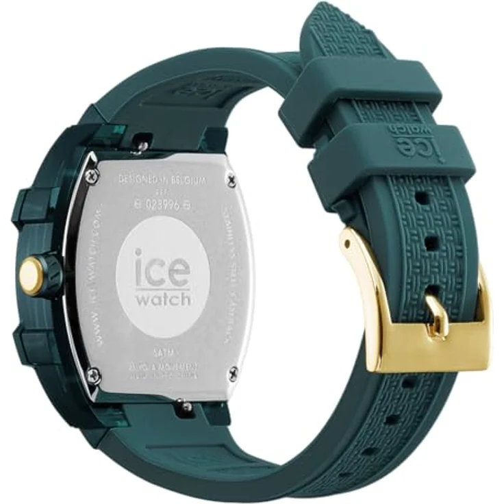 ICE-WATCH Watch 023996, Analog-Uhr mit Kalenderfunktion, leuchtenden Zeigern und Zahlen - Grün/ Gold – Bild 4