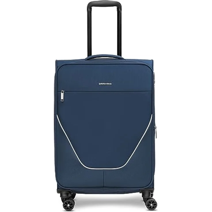 Stratic taska Koffer & Trolleys | Koffer Groß aus leichtem Polyester mit Dehnfalte, 4 Rollen, einem Kreuzpackgurt, arretierbarer Griff und Zahlenschloss | 42 cm x 26 cm x 65 cm | 3.3 kg – Bild 2