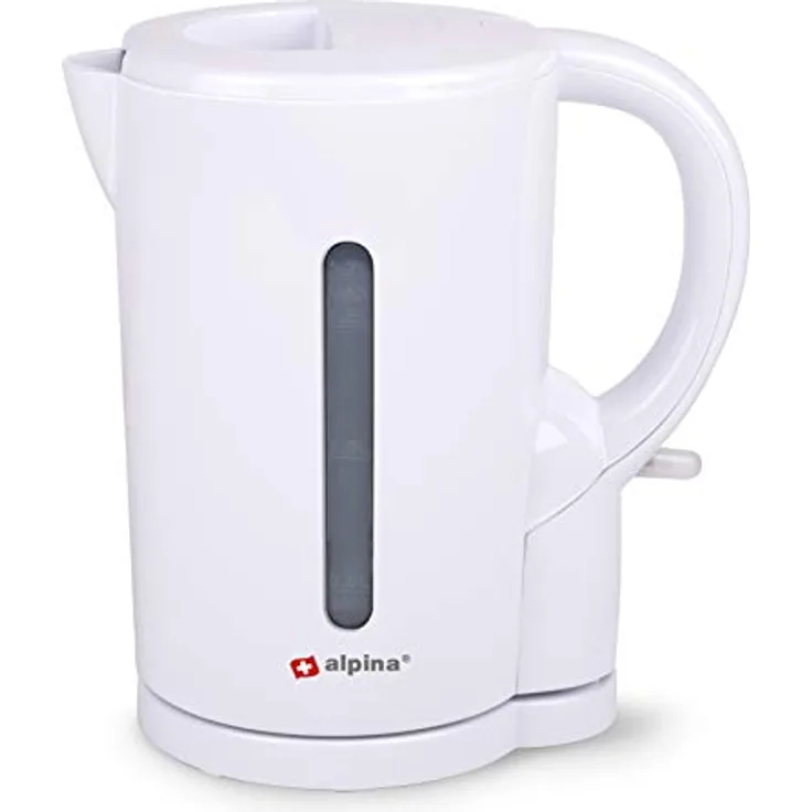 alpina 8711252185378 1,7 Liter-2200 Watt-Schnurloser Wasserkocher-Trockengehschutz-Weiß, Kunststoff, 1 Liter