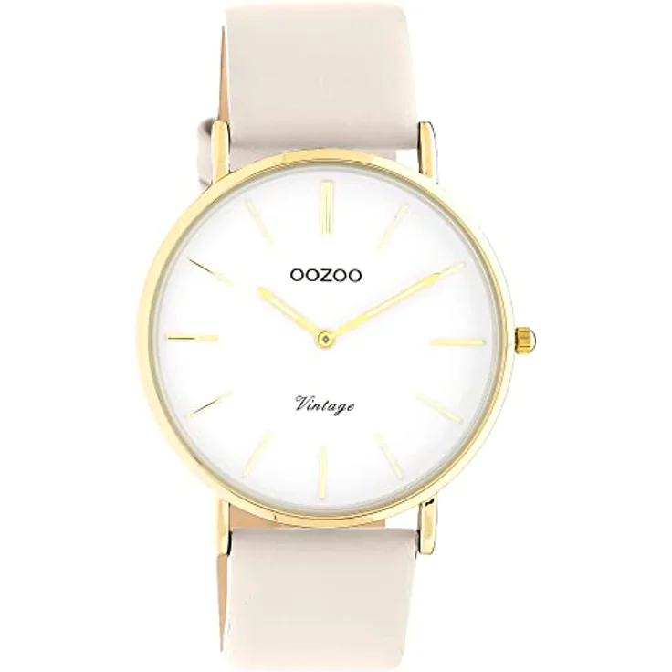 Oozoo Vintage Damen Uhr - Analog Damenuhr mit 20mm Lederarmband, rund, C20253 - Schlichtes Design, hochwertiges Quarzwerk und vintage Look – Bild 1
