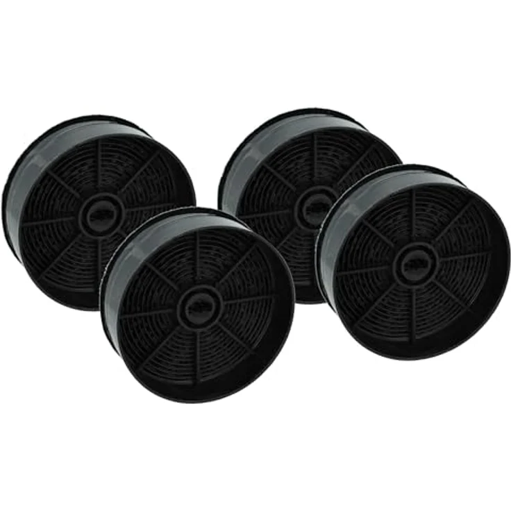 vhbw 4x Aktivkohlefilter Ersatz für Dunstabzugshaube Airlux CR780, CR790, CR800, 12,4 cm, schwarz, verbessert Umluft und verhindert Geruchsbildung – Bild 1