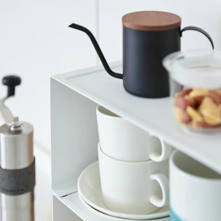 Yamazaki Küchenregal Tower, stapelbarer Küchen Organizer mit zusätzlichem Stauraum, Weiss – Bild 9