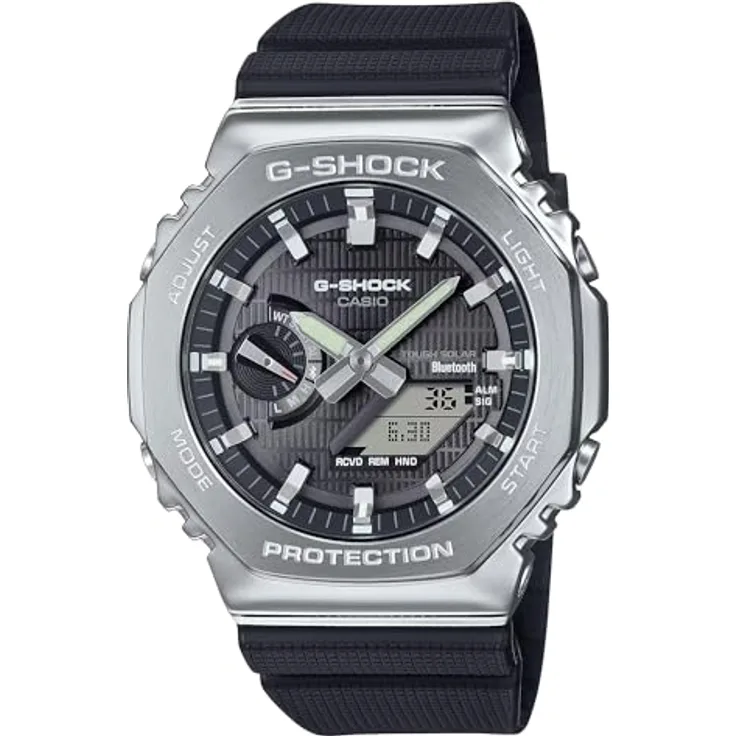 Casio Watch GBM-2100-1AER, Smart Analog-Digital-Uhr mit Bluetooth und Solarbetrieb, Schwarz
