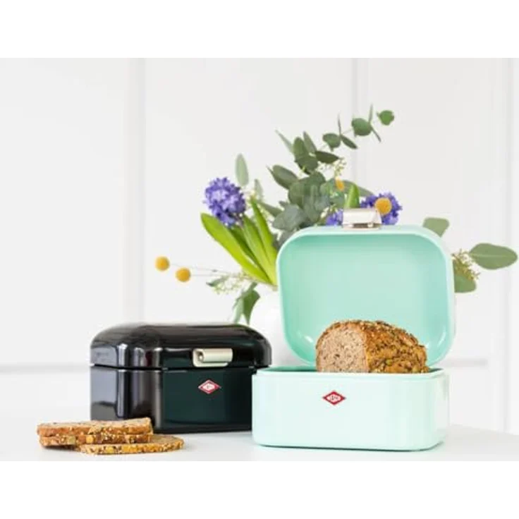 WESCO Mini Grandy Brotkasten, mint grün, pulverbeschichtetes Stahlblech, Lüftungslöcher und stabiler Handgriff – Bild 4