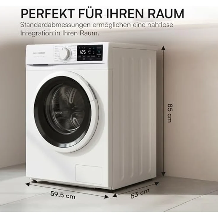 Heinner HWM-M1014IVN, Frontlader-Waschmaschine, 10 kg, A, 1400 U/min, 15 Programme, 73 dB – Bild 7