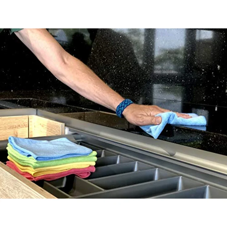 Glart H4488 8 Stück Universal Mikrofasertücher 40x40 cm Allzwecktücher Haushalt Küche WC Bad Haus Garten Büro, statt Baumwolle, Küchenhandtücher Küchentücher oder Geschirrhandtücher – Bild 4