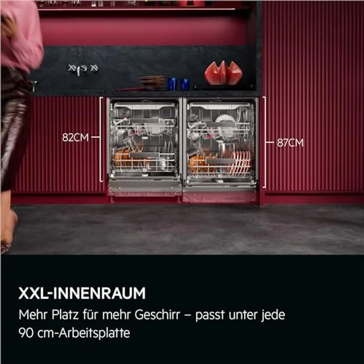 AEG GI9700X4PC 9000 XXL Geschirrspüler, vollintegrierbar, 596 mm breit, 38 dB (A), Energieeffizienzklasse A, mit ComfortLift® und SatelliteClean® Pro – Bild 9
