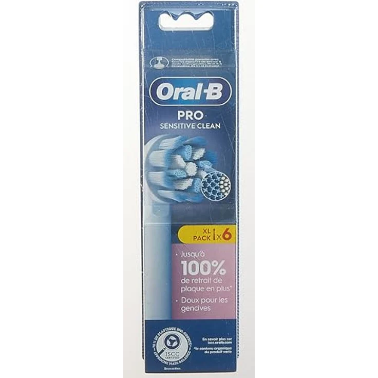 Oral-B Pro Sensitive Clean Aufsteckbürsten für elektrische Zahnbürste, 6 Stück - Entfernt bis zu 100% mehr bakteriellen Plaque, ultra-seidige Fasern, für eine sanfte und effektive Reinigung – Bild 2