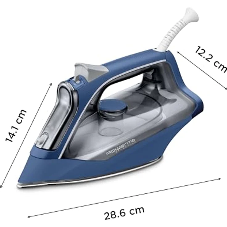 Rowenta Effective+ Dampfbügeleisen, 2400 Watt, kontinuierliche Dampfabgabe von 40 g/Min., Dampfstoß, benutzerfreundliche Funktionen, transparenter Wassertank, Blau/Grau, DX1636D1 – Bild 5