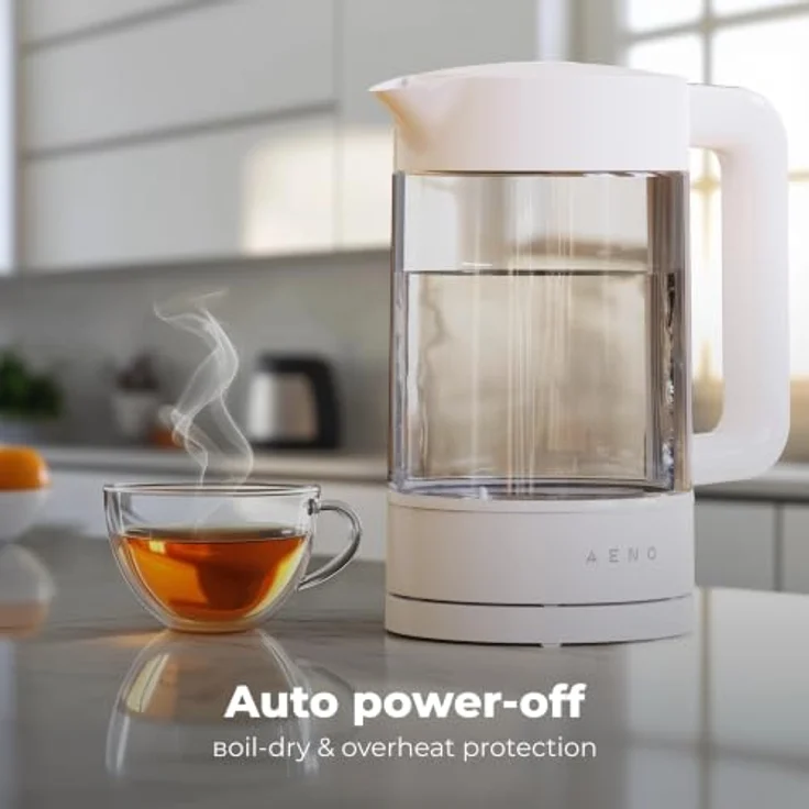 Aeno EK5 Elektrischer Wasserkocher, 1,7 Liter, Glas, Temperaturregelung 40-100°C, Strix-Technologie, LED-Beleuchtung – Bild 18
