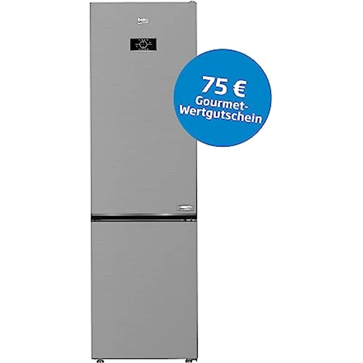 Beko B5RCNA406HXB1 bPRO 500 freistehende Kühl-/Gefrierkombination, großer Kühlschrank, 355 l, NoFrost, Smooth Fit: 90 Grad Türöffnung, 3 Gefrierschubladen, HarvestFresh, AeroFlow, Edelstahl-Look – Bild 2