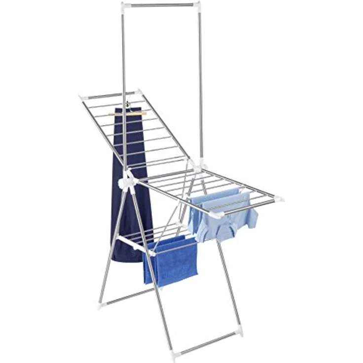 Wenko 3774019100 Wäschetrockner Profi Extra, 13,5 m Trockenlänge, Edelstahl rostfrei, 158 x 200 x 62 cm, Silber matt – Bild 8