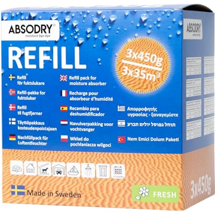 ABSODRY duo family Nachfüllgranulat ABSODRY Box, Luftentfeuchter für Räume bis zu 35 bis 80 m³, effektive Schimmelprävention – Bild 2