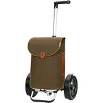 Andersen Einkaufstrolley - Tura Shopper Saira Khaki 55 L Einkaufsroller,Leder,nachhaltig,XXL, Aluminium, Griff ergonomisch, klappbar,