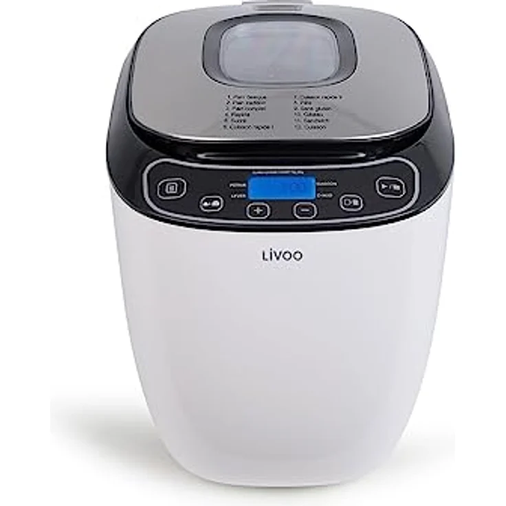 Livoo DOP218 Brotbackmaschine, 550W, Kunststoff, grau, weiß – Bild 2
