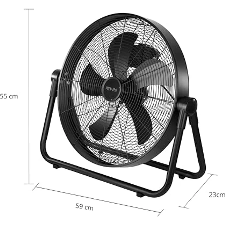 Unold Windmaschine Black Steel 86735, 3-stufig, Metall-Standfuß, verstellbarer Neigungswinkel, Korbdurchmesser 50 cm, 65 W, schwarz – Bild 5