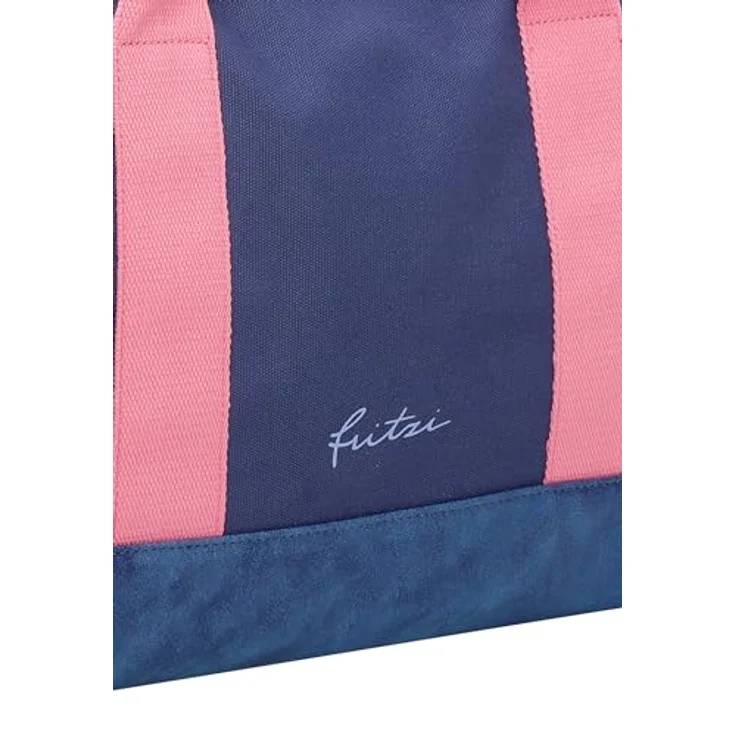 Fritzi aus Preußen Handtasche, große Canvas Handtasche 40 cm, blau, abnehmbarer Schulterriemen für Crossbody-Tragen – Bild 7