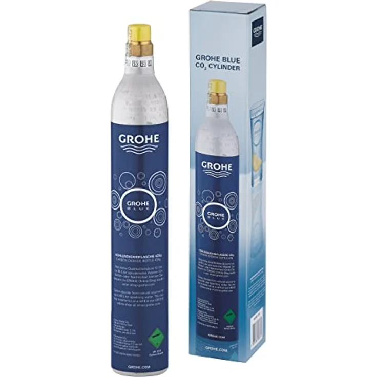 GROHE Blue - CO2 Flasche (425g, für jeden Wassersprudler, für bis zu 60 Liter), chrom, 40651000 – Bild 2