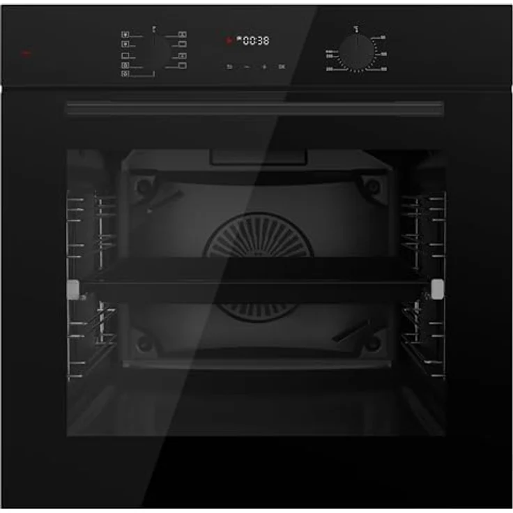 Böhme Einbaubackofen HB60F78PPB Schwarz Glas mit Heißluft, Timer, 1-fach Teleskopauszug – Bild 1