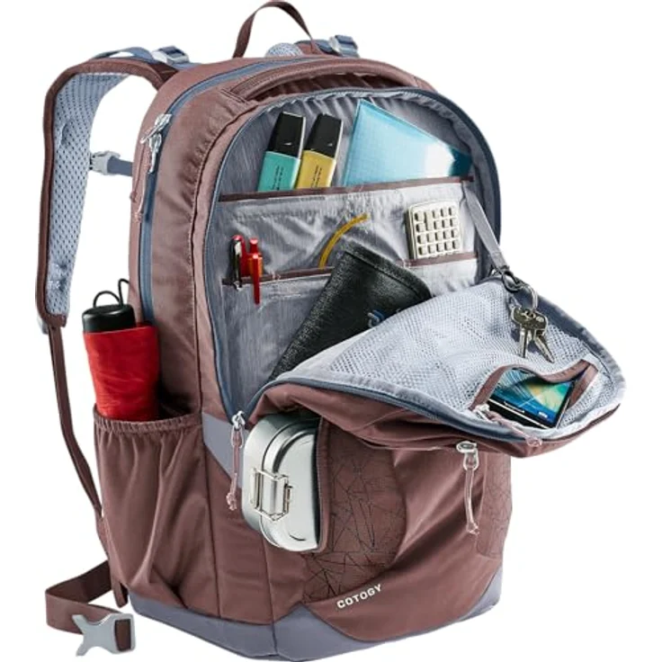 Deuter Cotogy, Freizeitrucksack für Schule und Freizeit, ergonomisch mit 100% recyceltem PET, ashrose-ink – Bild 8