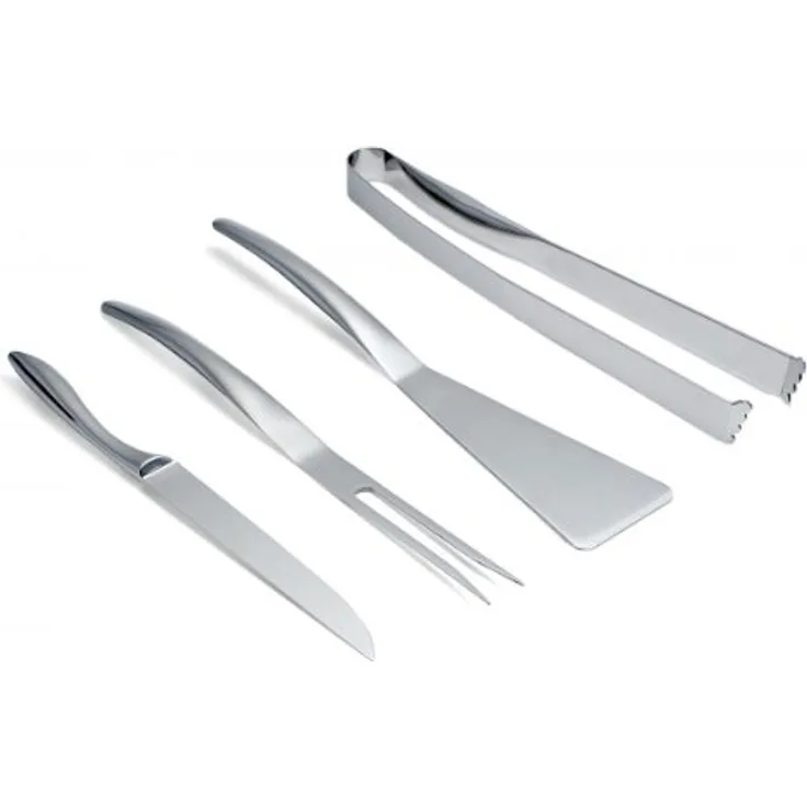 Philippi 189002 Wave BBQ-Set polierter Edelstahl, 4-teilig
