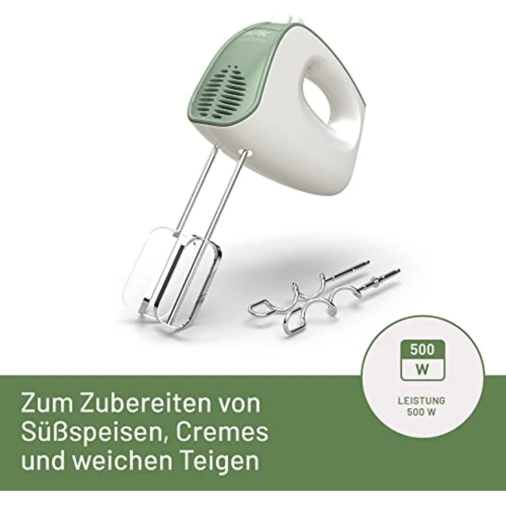 Imetec Crea & Crema Handrührer 500W, 5 Geschwindigkeiten, Edelstahl, weiß – Bild 2