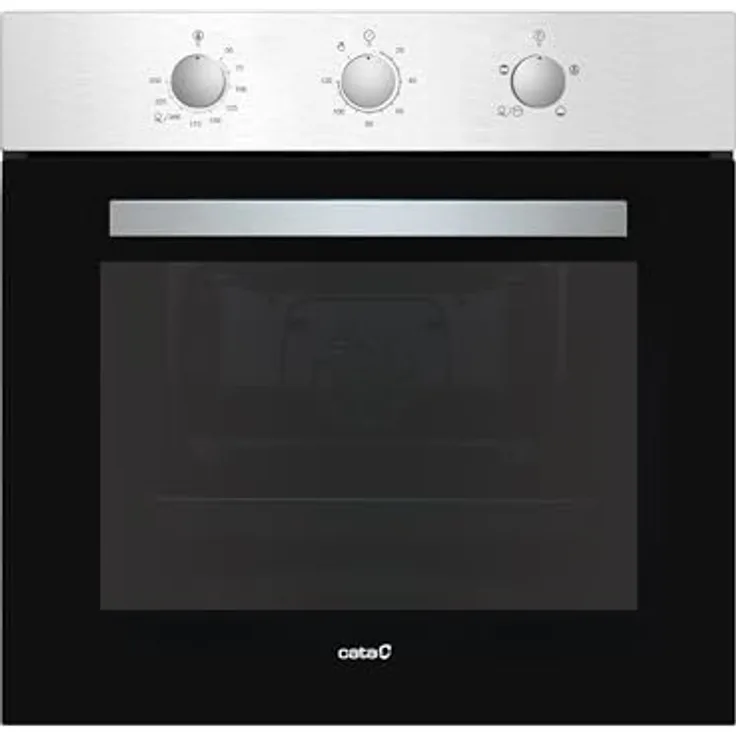 CATA Ofen SES 7104 X, Statischer Backofen mit 5 Funktionen, 78 l, Edelstahl-Finish und schwarzem Glas, AquaSmart Reinigung, Innenbeleuchtung