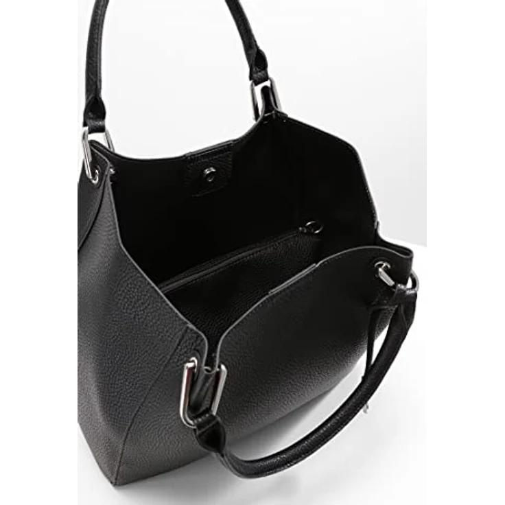 L.Credi Ember Handtasche, edle Handtasche aus Kunstleder mit zusätzlicher Umhängetasche, 34 cm, Schwarz – Bild 9